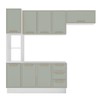 Cozinha Completa Amara 8 Portas 3 Gavetas 40250084 Branco/Verde Oliva - Politorno