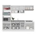 Cozinha Completa Amara 10 Portas 4 Gavetas 40250085 Branco/Azul - Politorno