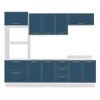 Cozinha Completa Amara 10 Portas 4 Gavetas 40250085 Branco/Azul - Politorno
