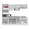 Cozinha Completa Amara 10 Portas 4 Gavetas 40250085 Branco/Verde Oliva - Politorno