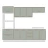 Cozinha Completa Amara 10 Portas 4 Gavetas 40250085 Branco/Verde Oliva - Politorno