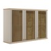 Armário Aéreo Cozinha 120 Cm Requin 3 Portas 100% Mdf com Vidro Jequitibá/Off White Fosco - Pnr Móveis