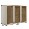 Armário Aéreo Cozinha 120 Cm Requin 3 Portas 100% Mdf com Vidro Jequitibá/Off White Fosco - Pnr Móveis