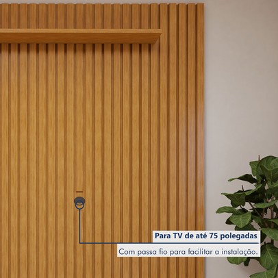 Rack com Painel para TV Até 75 Polegadas áustria Paris 2 Gavetas com Vidro Naturalle/Off White - Mavaular