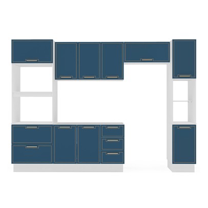 Cozinha Completa Amara 10 Portas 4 Gavetas 40250086 Branco/Azul - Politorno