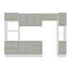 Cozinha Completa Amara 10 Portas 4 Gavetas 40250086 Branco/Verde Oliva - Politorno