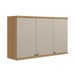Armário Aéreo Cozinha 120 Cm Route 3 Portas 100% Mdf Jequitibá/Off White Fosco - Pnr Móveis