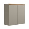 Armário Aéreo Cozinha 80 Cm Renard 2 Portas 100% Mdf Jequitibá/Gris Fosco - Pnr Móveis