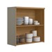 Armário Aéreo Cozinha 80 Cm Renard 2 Portas 100% Mdf Jequitibá/Gris Fosco - Pnr Móveis