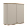 Armário Aéreo Cozinha 80 Cm Requin 2 Portas 100% Mdf Jequitibá/Off White Fosco - Pnr Móveis