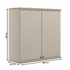 Armário Aéreo Cozinha 80 Cm Requin 2 Portas 100% Mdf Jequitibá/Off White Fosco - Pnr Móveis