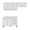 Cozinha Completa Amara 6 Portas 3 Gavetas 40250087 Branco - Politorno