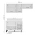Cozinha Completa Amara 6 Portas 3 Gavetas 40250087 Branco/Creme - Politorno