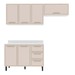 Cozinha Completa Amara 6 Portas 3 Gavetas 40250087 Branco/Creme - Politorno