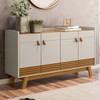 Balcão Buffet Chaud 4 Portas 2 Prateleiras Nature/Off White - Pnr Móveis