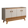 Balcão Buffet Chaud 4 Portas 2 Prateleiras Nature/Off White - Pnr Móveis
