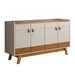 Balcão Buffet Chaud 4 Portas 2 Prateleiras Nature/Off White - Pnr Móveis
