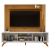 Rack com Painel para TV Até 75 Polegadas Gaia Paris Portas com Led Off White/Naturalle - Mavaular