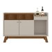 Balcão Buffet Deacon 2 Portas 1 Gaveta com Espelho Freijó/Off White - Pnr Móveis