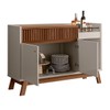 Balcão Buffet Deacon 2 Portas 1 Gaveta com Espelho Freijó/Off White - Pnr Móveis