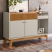 Balcão Buffet Deacon 2 Portas 1 Gaveta com Espelho Nature/Off White - Pnr Móveis