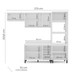 Cozinha Completa Amara 8 Portas 4 Gavetas 40250088 Branco/Azul - Politorno