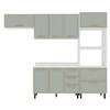 Cozinha Completa Amara 8 Portas 4 Gavetas 40250088 Branco/Verde Oliva - Politorno
