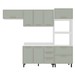 Cozinha Completa Amara 8 Portas 4 Gavetas 40250088 Branco/Verde Oliva - Politorno