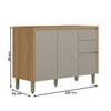 Balcão de Cozinha 120 Cm Renard 2 Portas 3 Gavetas 100% Mdf Jequitibá/Gris Fosco - Pnr Móveis