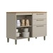 Balcão de Cozinha 120 Cm Requin 1 Porta 3 Gavetas 100% Mdf Jequitibá/Off White Fosco - Pnr Móveis