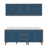 Cozinha Completa Amara 9 Portas 3 Gavetas 40250089 Branco/Azul - Politorno