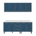 Cozinha Completa Amara 9 Portas 3 Gavetas 40250089 Branco/Azul - Politorno