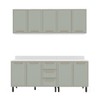 Cozinha Completa Amara 9 Portas 3 Gavetas 40250089 Branco/Verde Oliva - Politorno