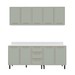 Cozinha Completa Amara 9 Portas 3 Gavetas 40250089 Branco/Verde Oliva - Politorno