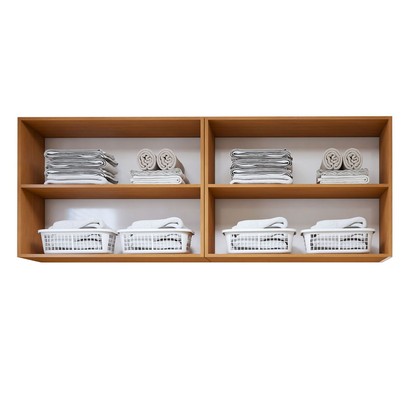 Armário Aéreo Lavanderia Guarapari 4 Portas Nature/Off White - Kaiki Móveis