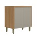 Balcão de Cozinha 80 Cm Renard 2 Portas 100% Mdf Jequitibá/Gris Fosco - Pnr Móveis