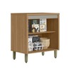 Balcão de Cozinha 80 Cm Renard 2 Portas 100% Mdf Jequitibá/Gris Fosco - Pnr Móveis