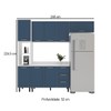 Cozinha Completa Amara 8 Portas 3 Gavetas 40250090 Branco/Azul - Politorno