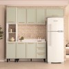 Cozinha Completa Amara 8 Portas 3 Gavetas 40250090 Branco/Verde Oliva - Politorno