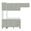 Cozinha Completa Amara 8 Portas 3 Gavetas 40250090 Branco/Verde Oliva - Politorno