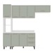 Cozinha Completa Amara 8 Portas 3 Gavetas 40250090 Branco/Verde Oliva - Politorno