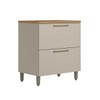Balcão de Cozinha 80 Cm Requin 1 Porta 1 Gaveta 100% Mdf Jequitibá/Off White Fosco - Pnr Móveis