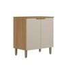 Balcão de Cozinha 80 Cm Route 2 Portas 100% Mdf Jequitibá/Off White Fosco - Pnr Móveis