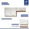 Armário Aéreo Lavanderia França 3 Portas Nature/Off White - Kaiki Móveis