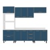 Cozinha Completa Amara 10 Portas 4 Gavetas 40250091 Branco/Azul - Politorno