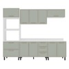 Cozinha Completa Amara 10 Portas 4 Gavetas 40250091 Branco/Verde Oliva - Politorno