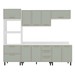 Cozinha Completa Amara 10 Portas 4 Gavetas 40250091 Branco/Verde Oliva - Politorno