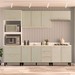 Cozinha Completa Amara 10 Portas 4 Gavetas 40250091 Branco/Verde Oliva - Politorno