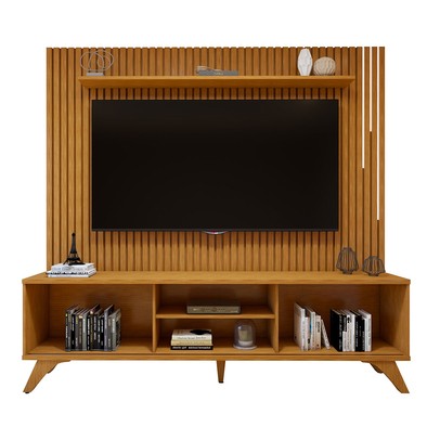 Rack com Painel para TV Até 75 Polegadas Gaia Paris Portas com Led Naturalle - Mavaular