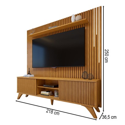 Rack com Painel para TV Até 75 Polegadas Gaia Paris Portas com Led Naturalle - Mavaular